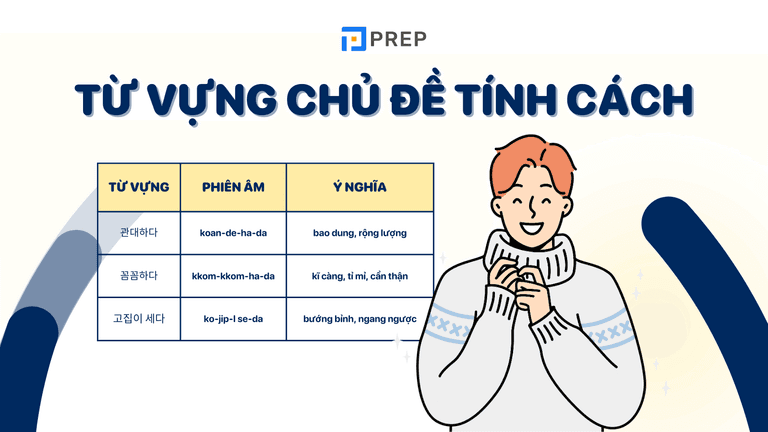 130+ từ vựng tiếng Hàn về tính cách con người ví dụ chi tiết!