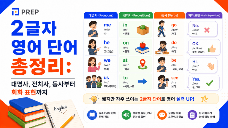 2글자 영어 단어 총정리: 대명사, 전치사, 동사부터 회화 표현까지