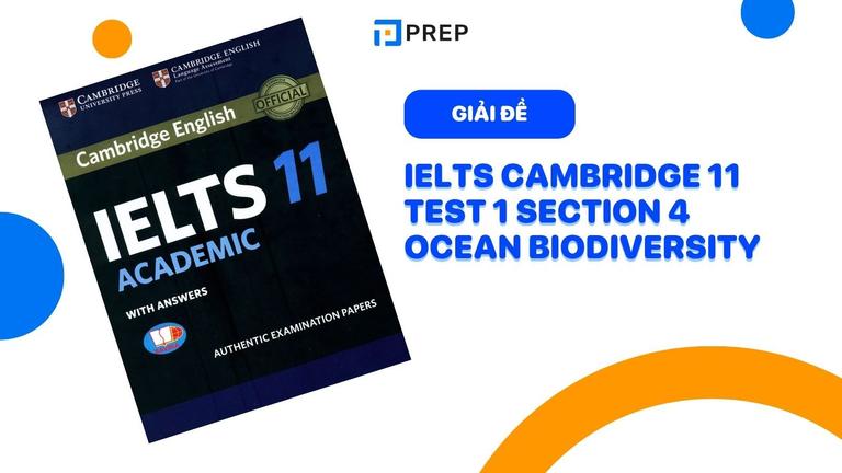 Đề bài và đáp án bài nghe IELTS Cambridge 11 Test 1 section 4 Ocean Biodiversity