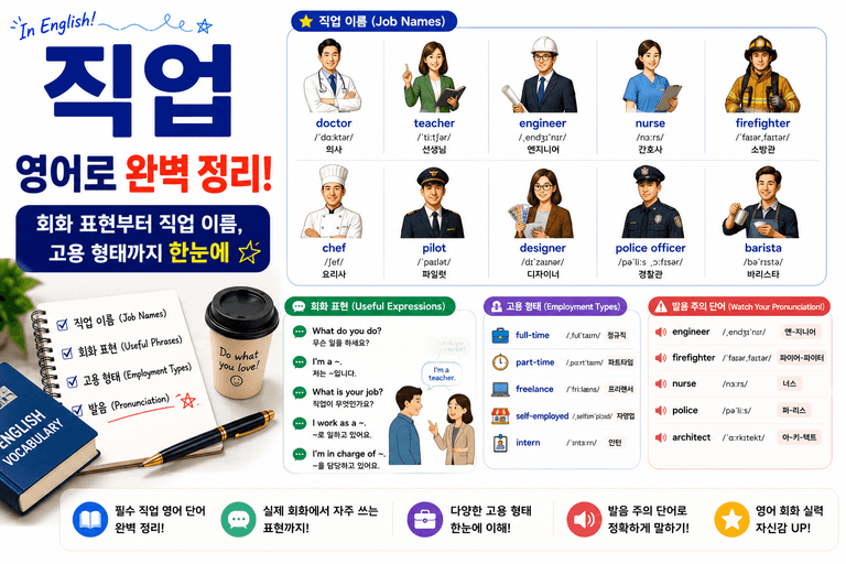 직업 영어로 완벽 정리: 회화 표현부터 직업 이름, 고용 형태까지 한눈에